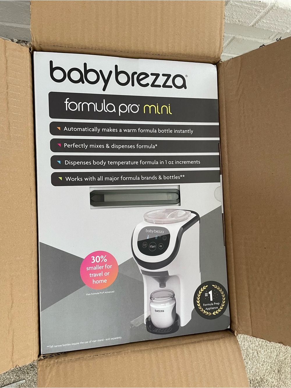 New in box Baby Brezza Formula Pro Mini - White